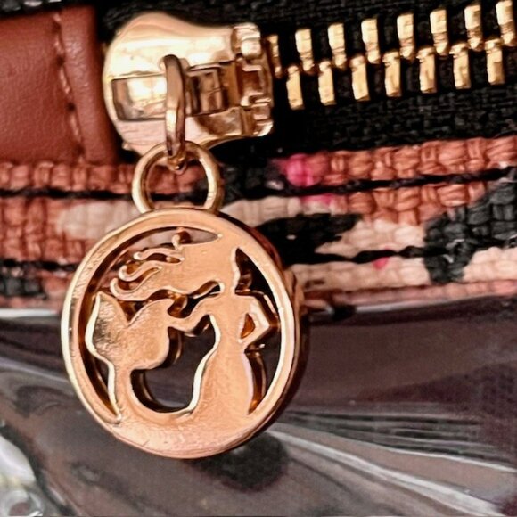 Spartina 449 Floral Linen Travel Jewelry Organizer 3 pockets - 11.5" w x 20" h - Picture 4 of 7